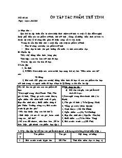 Giáo án môn Ngữ văn 7 - Tiết 67, 68: Ôn tập tác phẩm trữ tình