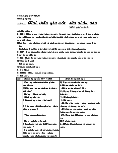 Giáo án môn Ngữ văn 7 - Tiết 81: Tinh thần yêu nước của nhân dân - Hồ chí minh