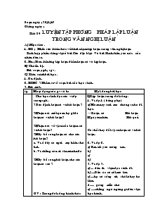 Giáo án môn Ngữ văn 7 - Tiết 84: Luyện tập phương pháp lập luận trong văn nghị luận