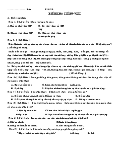 Giáo án môn Ngữ văn 7 - Tiết 90: Kiểm tra Tiếng Việt