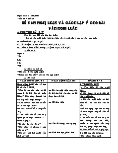 Giáo án môn Ngữ văn 7 - Tuần 20 – Tiết 80: Đề văn nghị luận và cách lập ý cho bài văn nghị luận