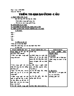 Giáo án môn Ngữ văn 7 - Tuần 22 - Tiết 86: Thêm trạng ngữ cho câu