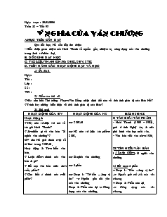 Giáo án môn Ngữ văn 7 - Tuần 25 – Tiết 97: Ý nghĩa của văn chương