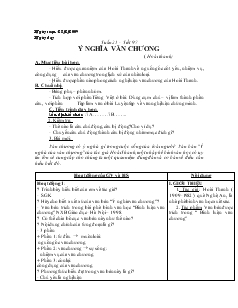 Giáo án môn Ngữ văn 7 - Tuần 25 - Tiết 97: Ý nghĩa Văn Chương