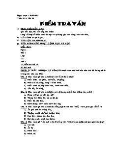 Giáo án môn Ngữ văn 7 - Tuần 25 – Tiết 98: Kiểm tra văn