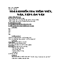 Giáo án môn Ngữ văn 7 - Tuần 26 – Tiết 103: Trả bài kiểm tra tiếng Việt, văn, tập làm văn