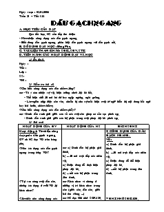 Giáo án môn Ngữ văn 7 - Tuần 31 – Tiết 122: Dấu gạch ngang