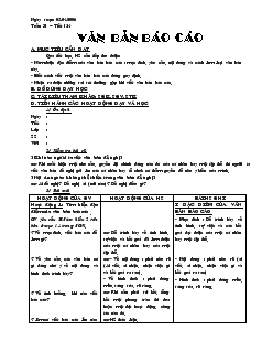 Giáo án môn Ngữ văn 7 - Tuần 31 – Tiết 124: Văn bản báo cáo