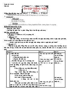 Giáo án môn Ngữ văn 7 -Tuần 34 - Tiết 129: Ôn tập tiếng Việt (tiếp theo)