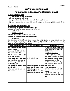 Giáo án môn Ngữ văn 7 - Tuần 6 – Tiết 24: Đề văn biểu cảm và cách làm bài văn biểu cảm