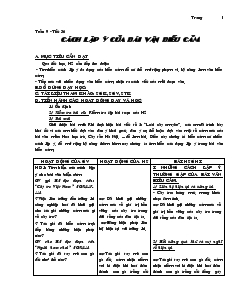 Giáo án môn Ngữ văn 7 - Tuần 9 - Tiết 36: Cách lập ý của bài văn biểu cảm