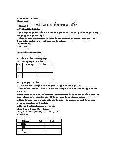 Giáo án Ngữ văn 7 - Tiết 103: Trả bài kiểm tra số 5