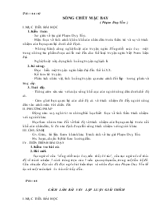 Giáo án Ngữ văn 7 - Tiết 106, 107: Sống chết mặc bay (Phạm Duy Tốn)