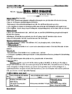 Giáo án Ngữ văn 7 - Tiết 29: Qua đèo ngang