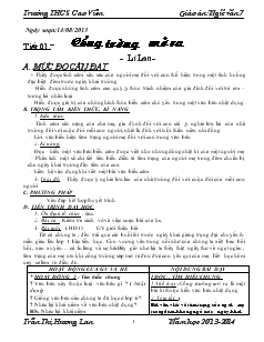 Giáo án Ngữ văn 7 - Trường THCS Cao Viên