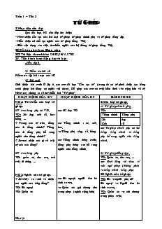 Giáo án Ngữ văn 7 - Tuần 1 – Tiết 3: Từ ghép