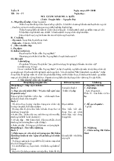 Giáo án Ngữ văn 7 - Tuần 8 năm 2010