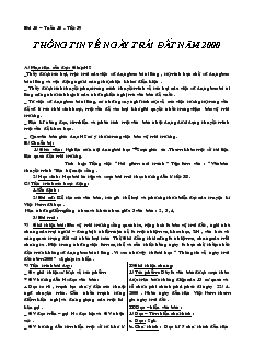 Giáo án Ngữ văn 8 Bài 10 Tuần 10 Tiết 39 Thông tin về ngày trái đất năm 2000