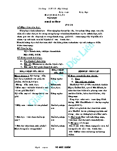 Giáo án Ngữ văn 8 Bài 18 Tiết 73, 74 Nhớ Rừng