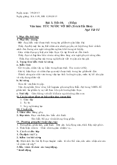 Giáo án Ngữ văn 8 Bài 3 Tiết 10 Tức nước vỡ bờ ( trích tắt đèn)