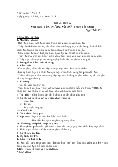 Giáo án Ngữ văn 8 Bài 3 Tiết 9 Tức nước vỡ bờ (trích tắt đèn)