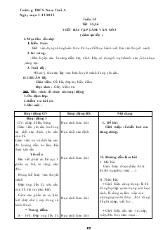 Giáo án Ngữ văn 8 năm học 2012- 2013 Tuần 14 Tiết 55, 56 Viết bài tập làm văn số 3 ( làm tại lớp )