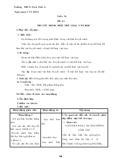 Giáo án Ngữ văn 8 năm học 2012- 2013 Tuần 16 Tiết 61 Thuyết minh một thể loại văn học