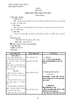 Giáo án Ngữ văn 8 năm học 2012- 2013 Tuần 9 Tiết 35,36 Viết bài tập làm văn số 2