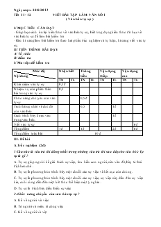 Giáo án Ngữ văn 8 Tiết 11- 12 Viết bài tập làm văn số 1 ( văn bản tự sự )