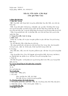 Giáo án Ngữ văn 8 Tiết 13 Lão Hạc