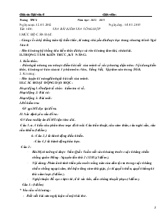 Giáo án Ngữ văn 8 Tiết 140 Trả bài kiểm tra tổng hợp