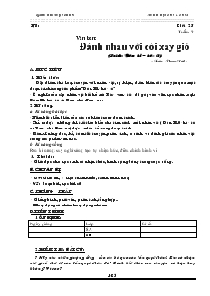 Giáo án Ngữ văn 8 Tiết 25 Tuần 7 Đánh nhau với cối xay gió