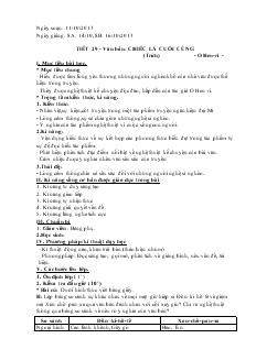 Giáo án Ngữ văn 8 Tiết 29 Chiếc lá cuối cùng