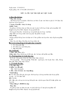 Giáo án Ngữ văn 8 Tiết 32 Ôn tập truyện kí Việt Nam