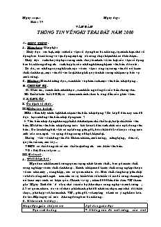 Giáo án Ngữ văn 8 Tiết 39 Văn bản thông tin về ngày trái đất năm 2000