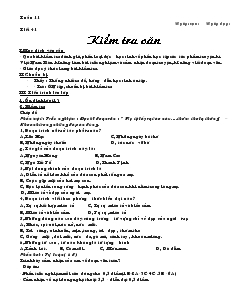 Giáo án Ngữ văn 8 Tiết 41 Kiểm tra văn