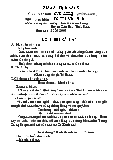 Giáo án Ngữ văn 8 Tiết 77 Quê hương (TẾ HANH )