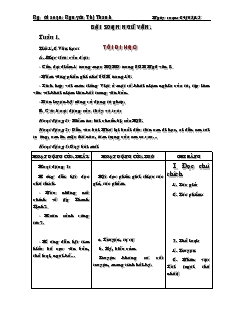 Giáo án Ngữ văn 8 Tuần 1 tiết 1,2 Tôi đi học