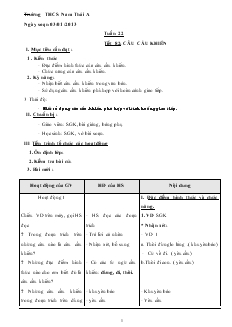 Giáo án Ngữ văn 8 Tuần 22 Tiết 82 Câu cầu khiến