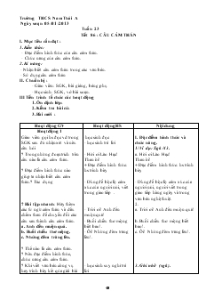 Giáo án Ngữ văn 8 Tuần 23 Tiết 86 Câu cảm thán