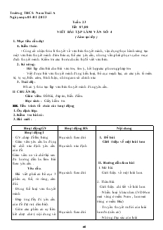 Giáo án Ngữ văn 8 Tuần 23 Tiết 87,88 Viết bài tập làm văn số 4 ( làm tại lớp )
