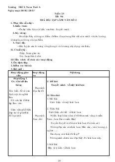 Giáo án Ngữ văn 8 Tuần 25 Tiết 96 Trả bài tập làm văn số 4