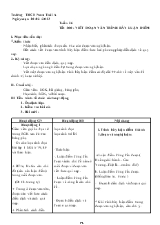 Giáo án Ngữ văn 8 Tuần 26 Tiết 100 Viết đoạn văn trình bày luận điểm