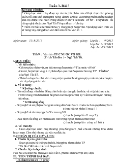 Giáo án Ngữ văn 8 Tuần 3 Bài 3 Tiết 9 TỨC NƯỚC VỠ BỜ