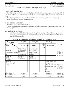 Giáo án Ngữ văn 9 - Tuần 16 - Trường THCS Đạ Long