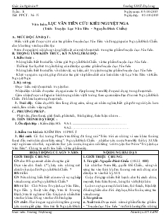 Giáo án Ngữ văn 9 - Tuần 8 - Trường THCS Đạ Long