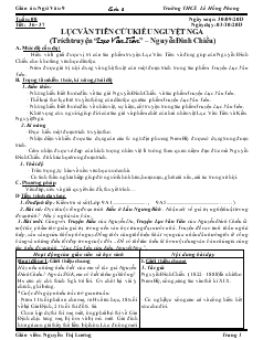 Giáo án Ngữ Văn 9 Tuần 8 Trường THCS Lê Hồng Phong