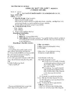 Giáo án Ngữ văn lớp 7 – Học kì II (năm học 2007- 2008) trường THCS Cao Mại