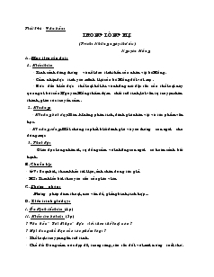 Giáo án Ngữ văn lớp 8 Tiết 5, 6 Trong lòng mẹ (trích: những ngày thơ ấu)