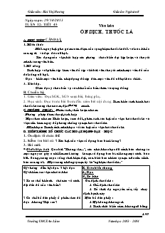 Giáo án Ngữ văn lớp 8 Tuần 12 Trường THCS An Lâm